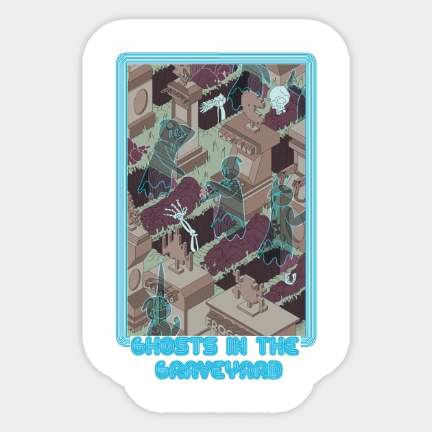 Gaming Ghosts in the Graveyard Sticker by Spagott